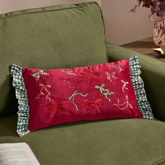 Furn. Ditsy Bows Rectangle Cushion – image 1