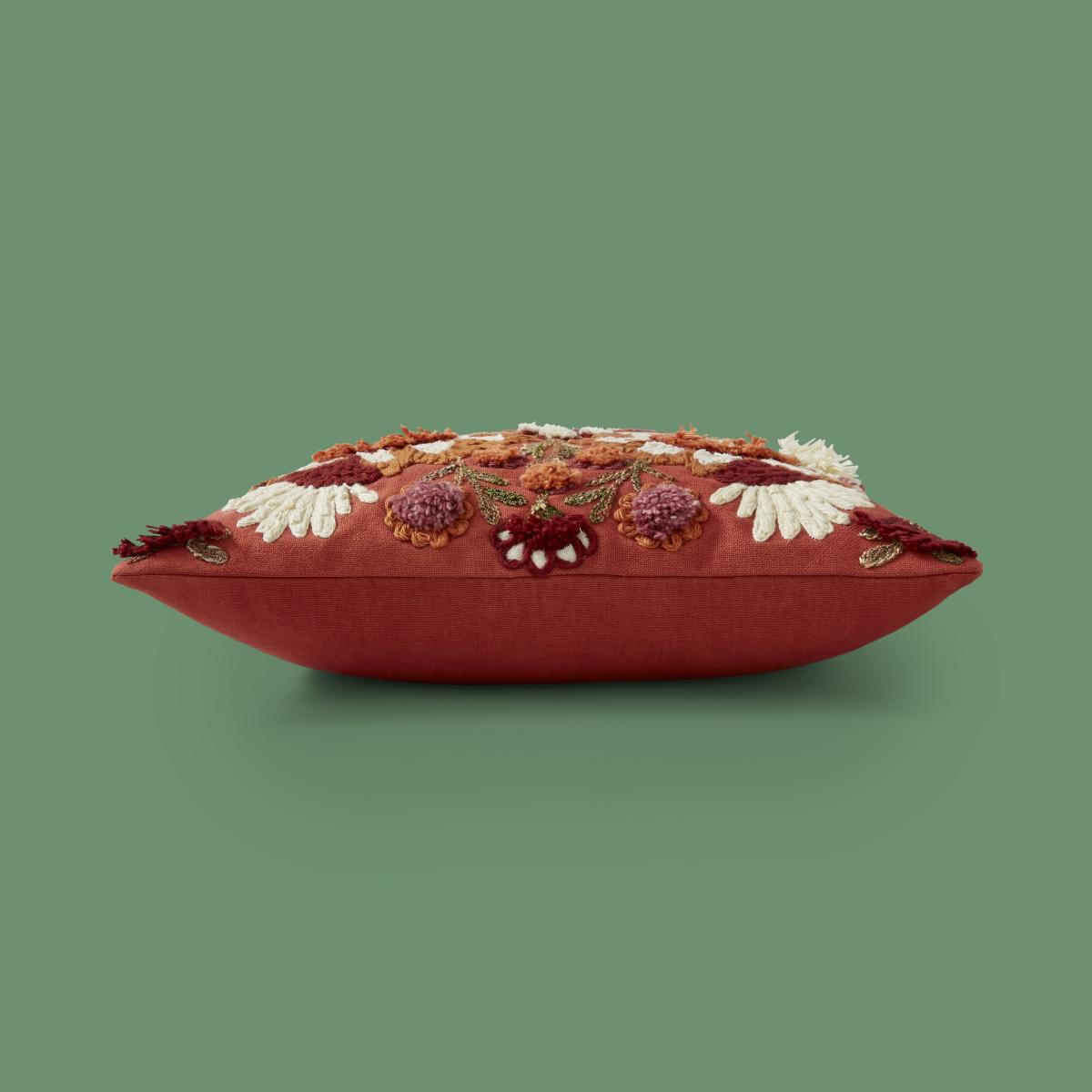 Unicorn Embroidered Cushion Red – image 6