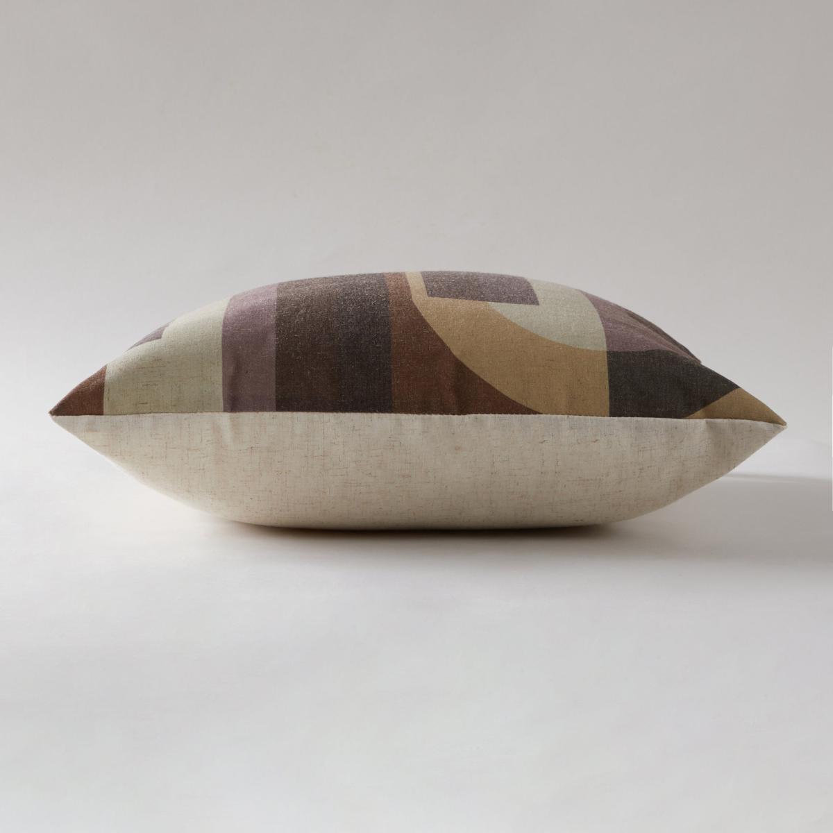 Bauhaus Style Abstract 5 Cushion Brown, Pink and White – image 3