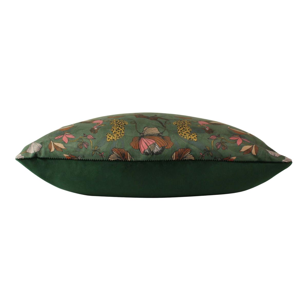 Wildlings Velvet Cushion Green/Brown – image 3