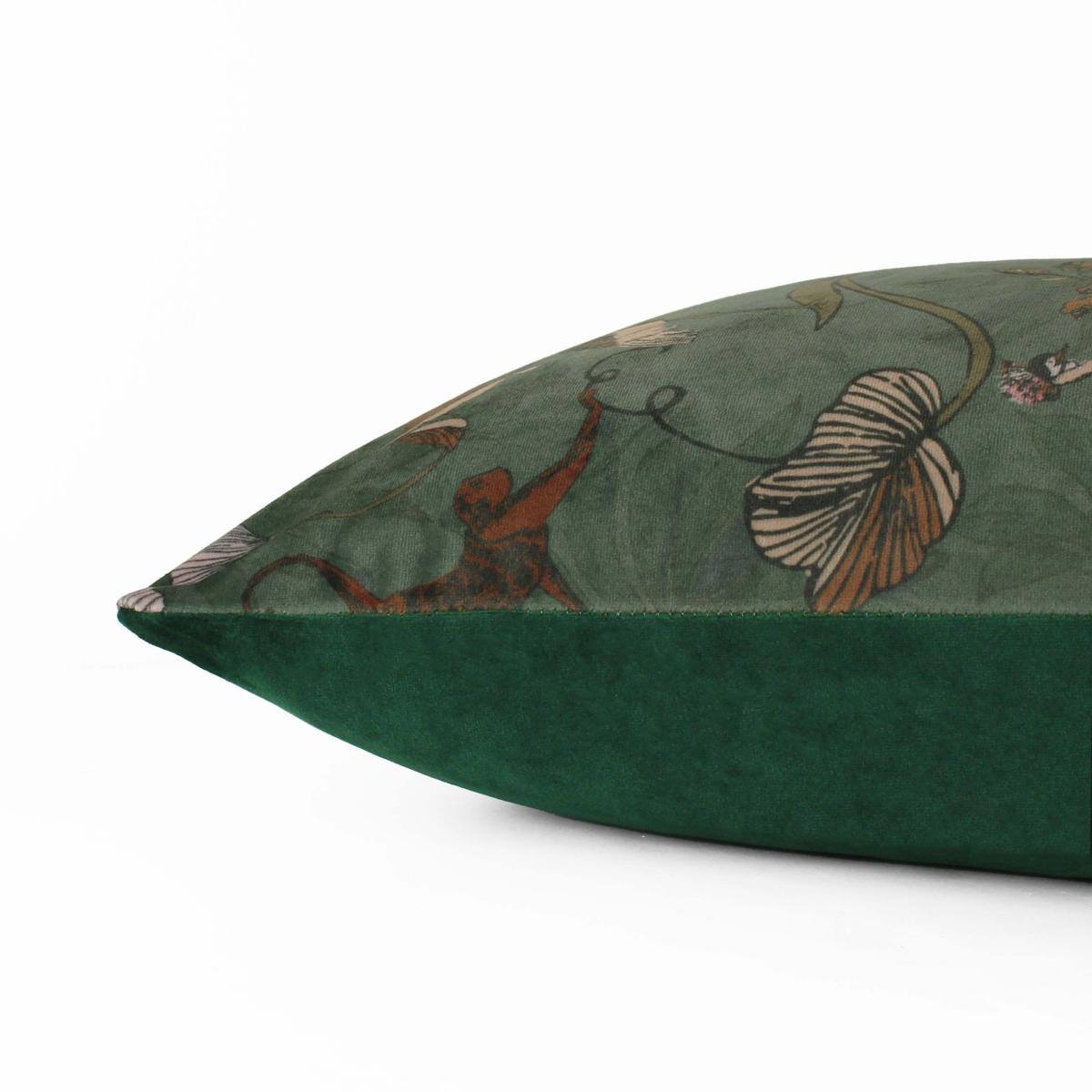 Wildlings Velvet Cushion Green/Brown – image 4