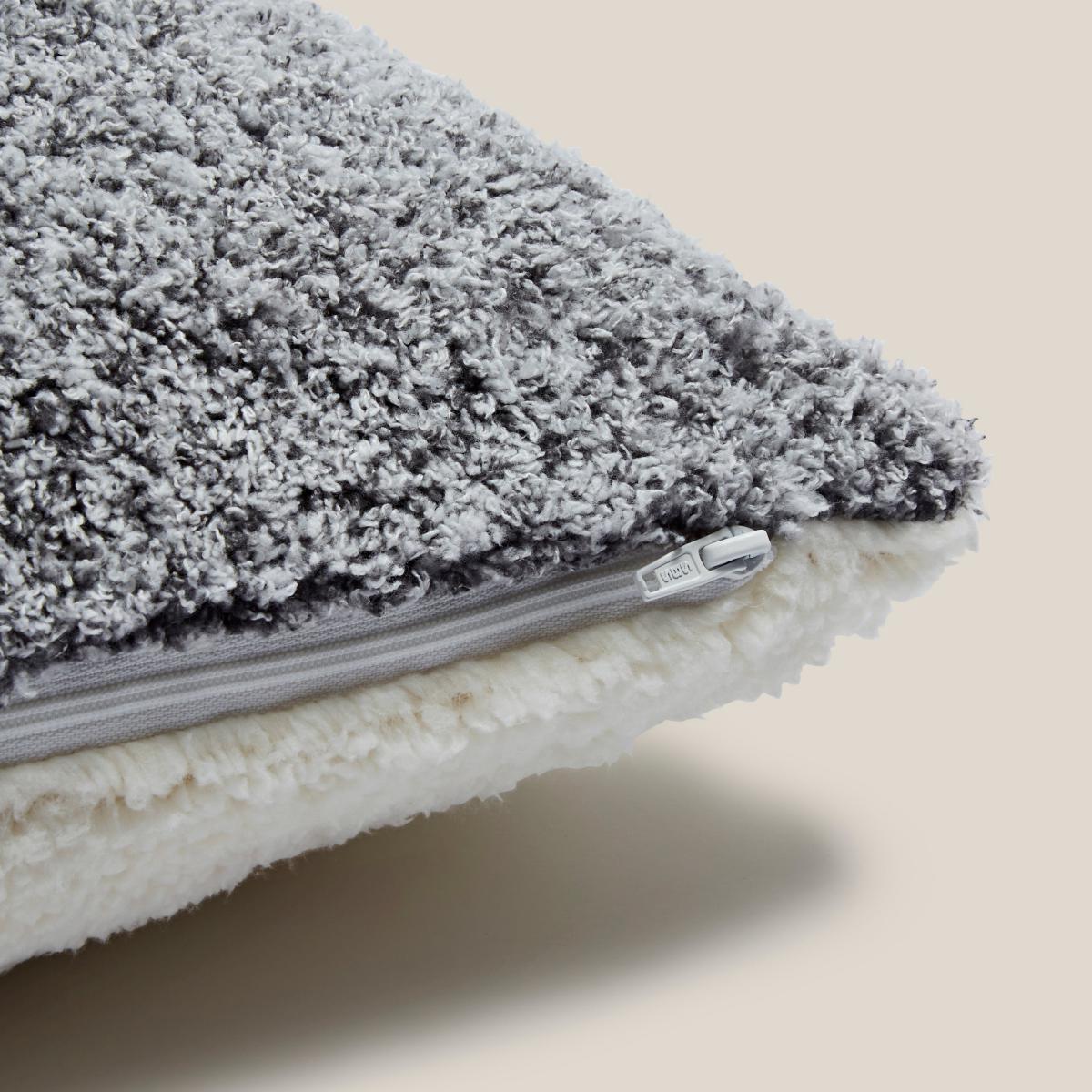 Teddy Bear Feather Soft Marl Cushion Grey – image 5