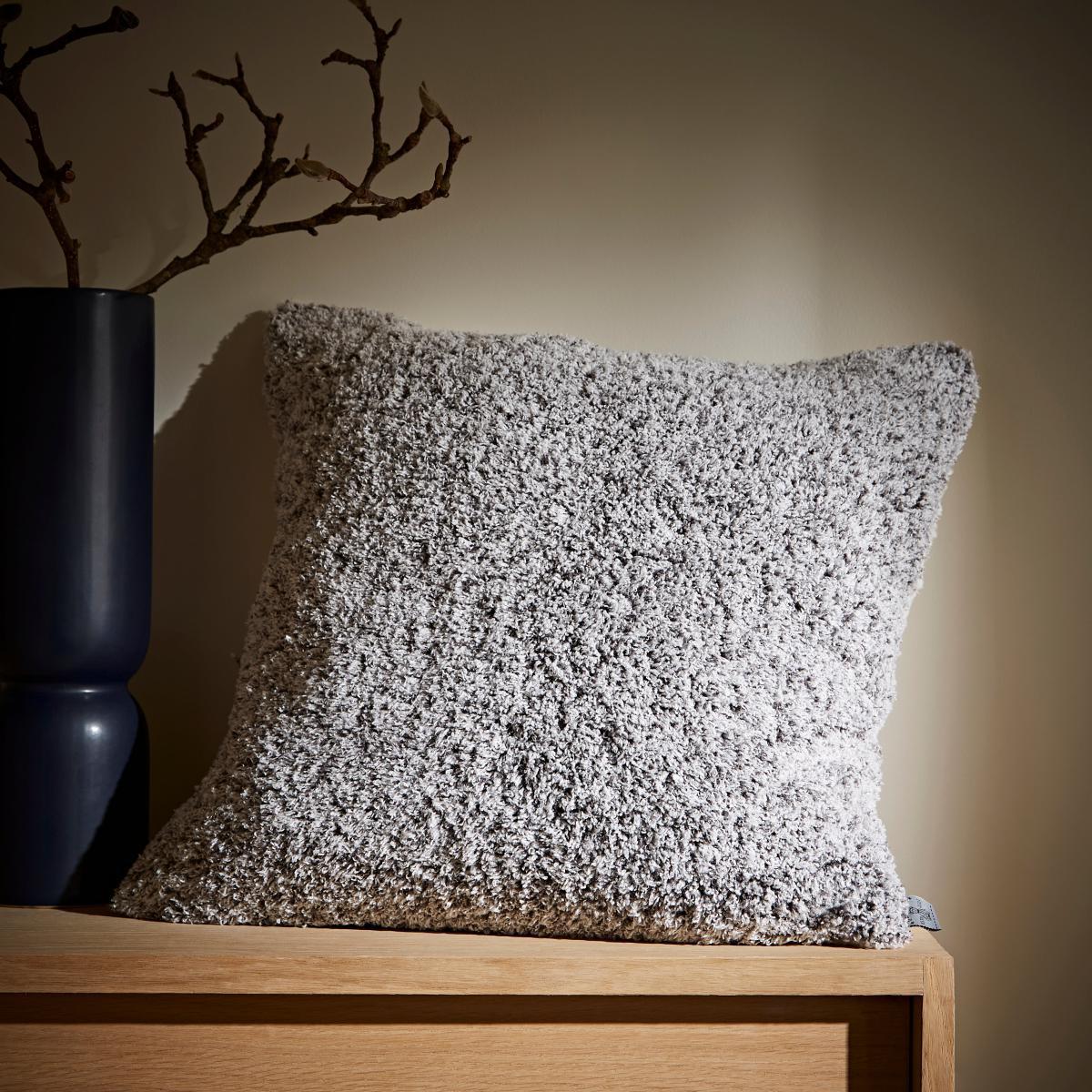 Teddy Bear Feather Soft Marl Cushion Grey – image 1