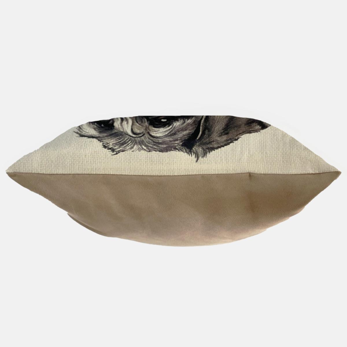 Christine Varley Schnauzer Square Cushion Grey – image 3