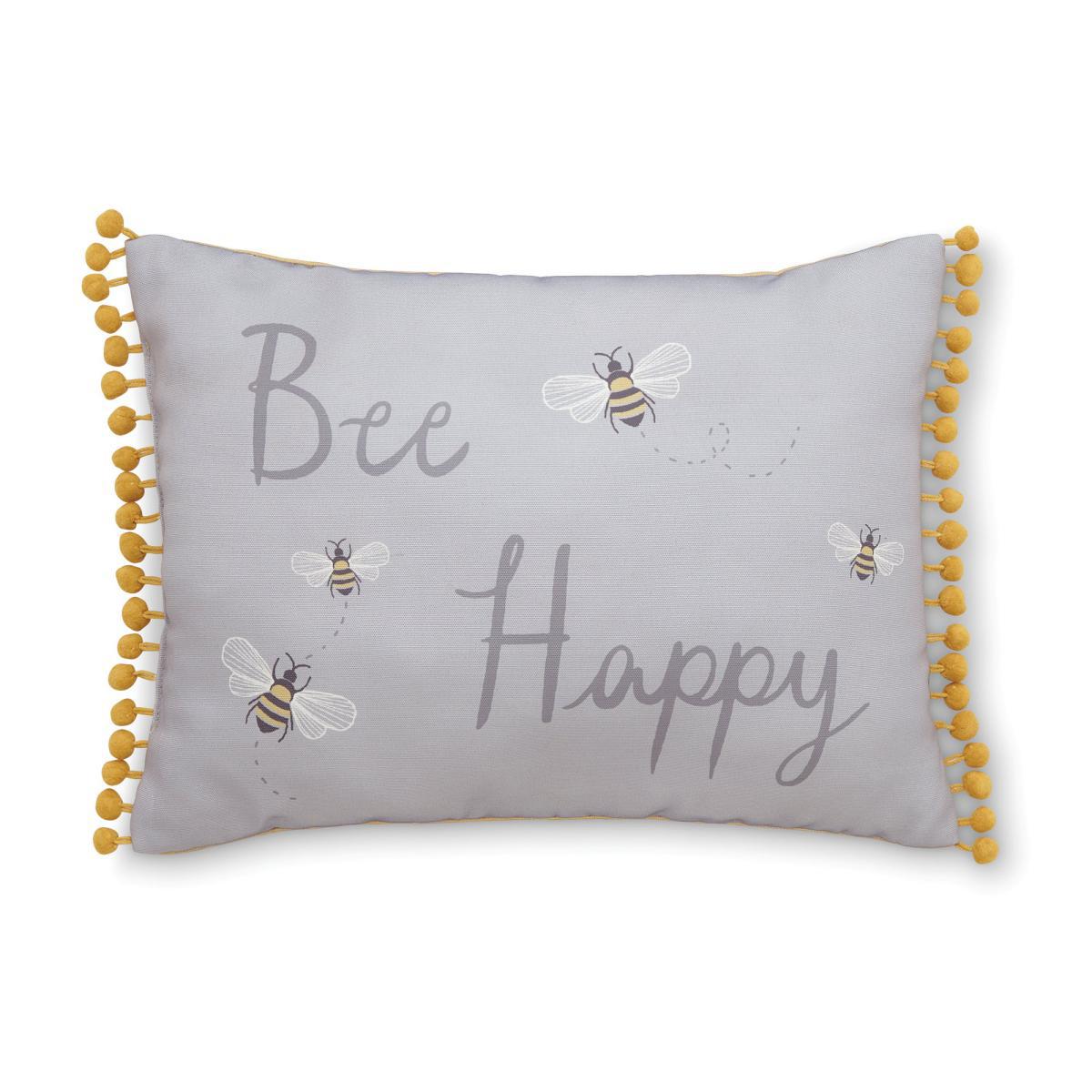 Catherine Lansfield Bee Happy Grey Cushion Light Grey – image 2