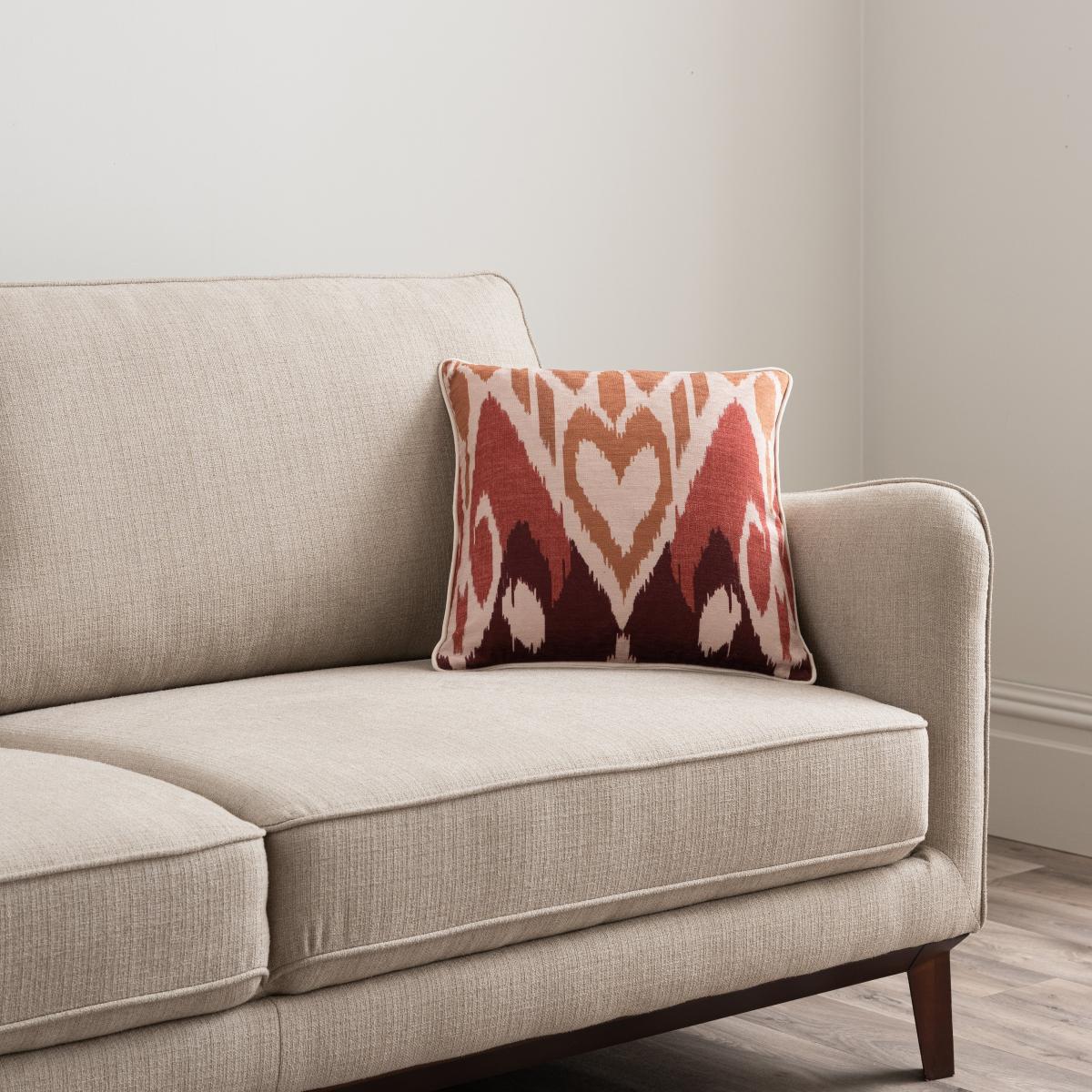 Luxe Traveller Ikat Square Cushion Brown/White – image 2
