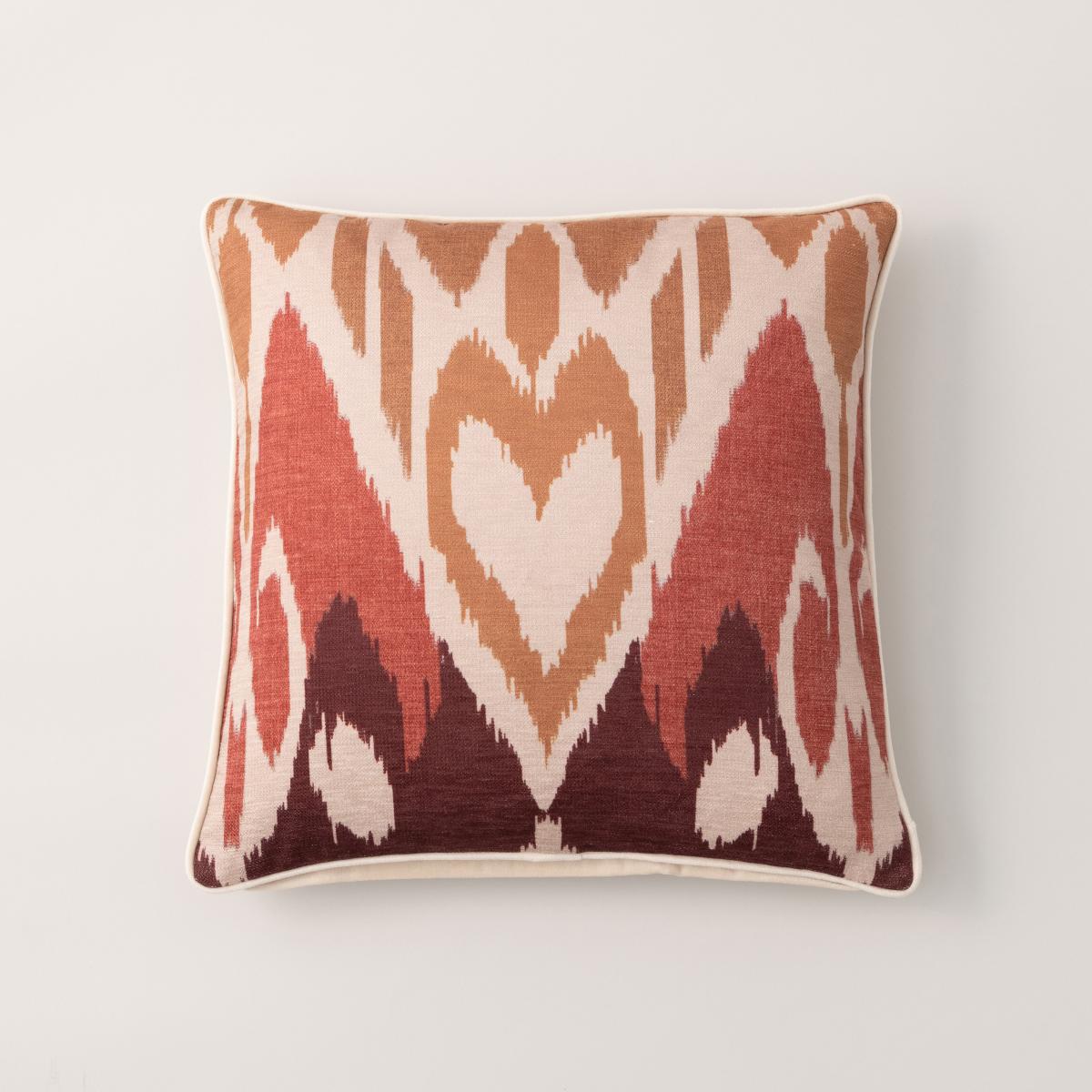 Luxe Traveller Ikat Square Cushion Brown/White – image 1