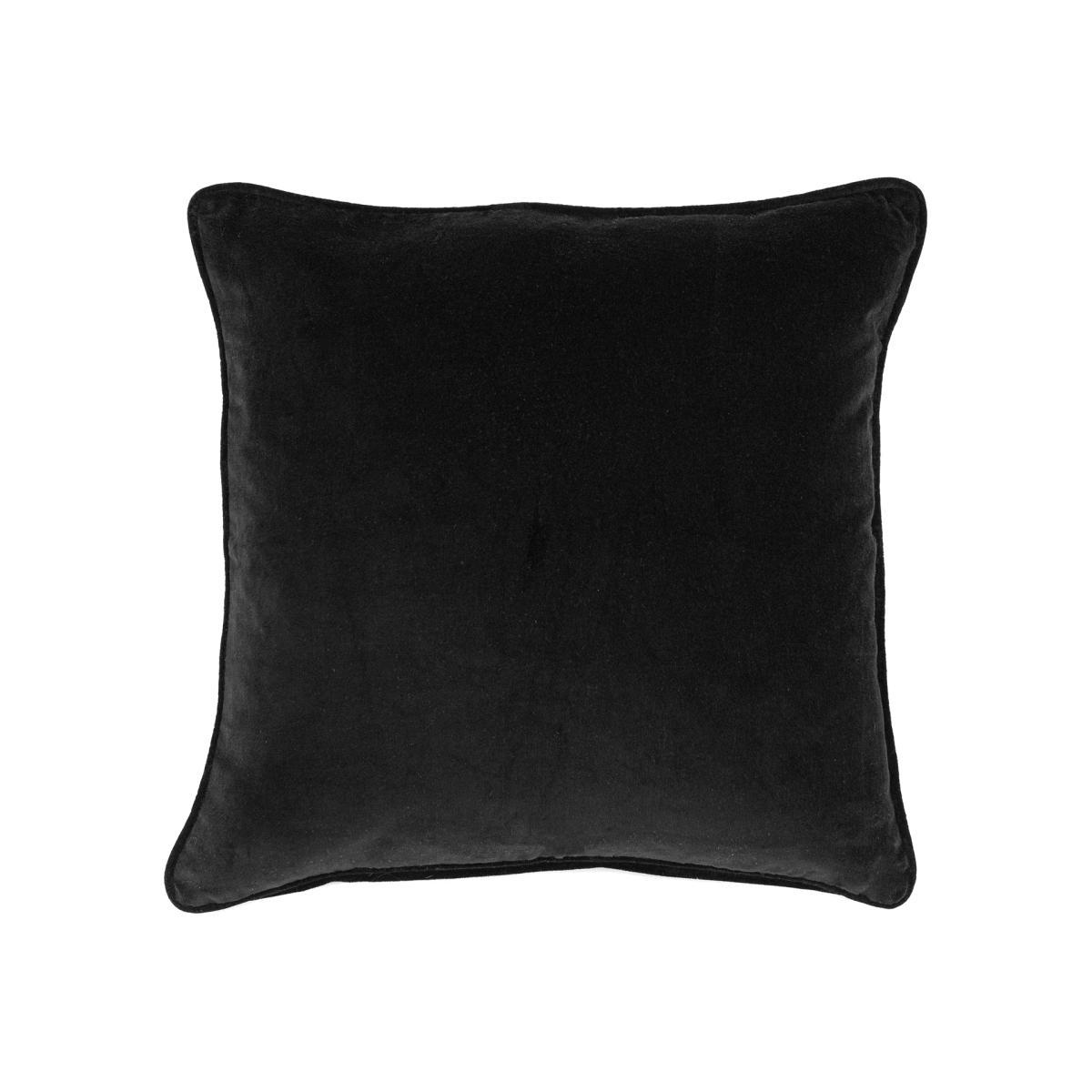 Clara Cotton Velvet Square Cushion Black – image 1