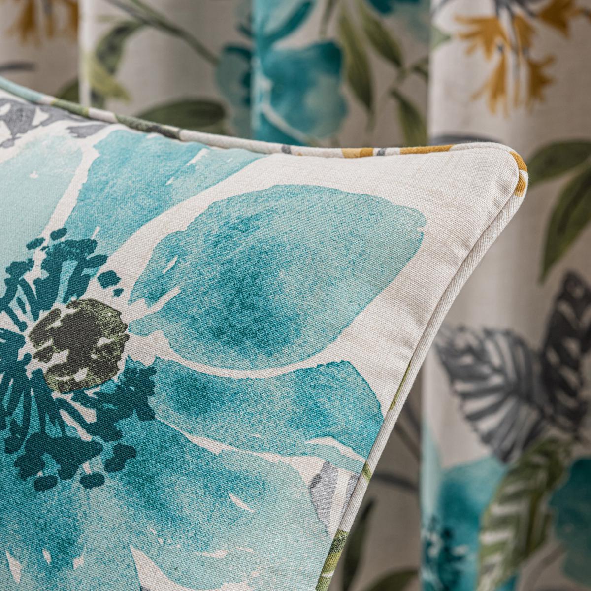 Tulsi Floral Cushion Teal (Blue) – image 2