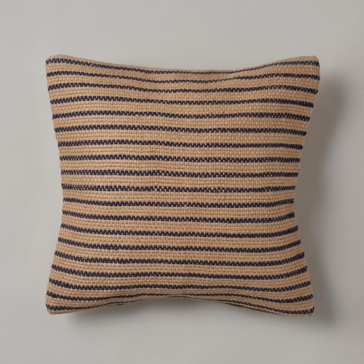 Jute Navy Stripe Cushion Navy – image 2