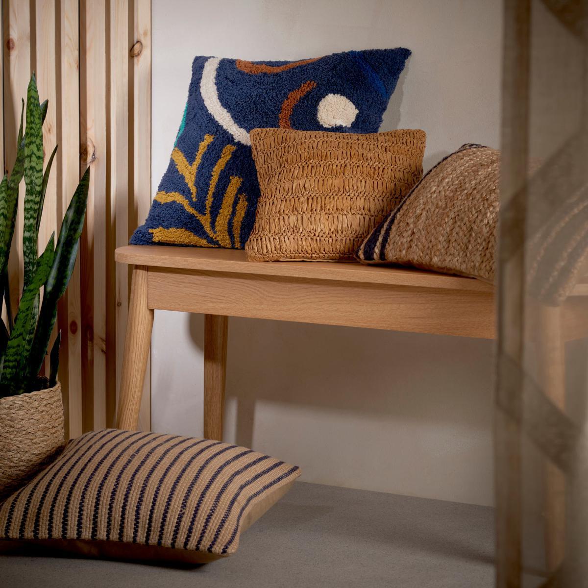 Jute Navy Stripe Cushion Navy – image 6