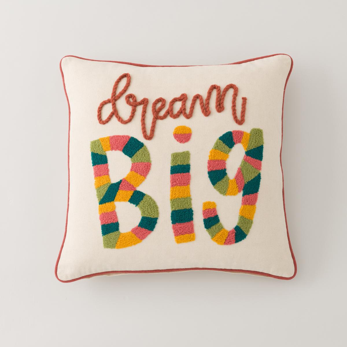 Dream Big Embroidered Cushion MultiColoured – image 2