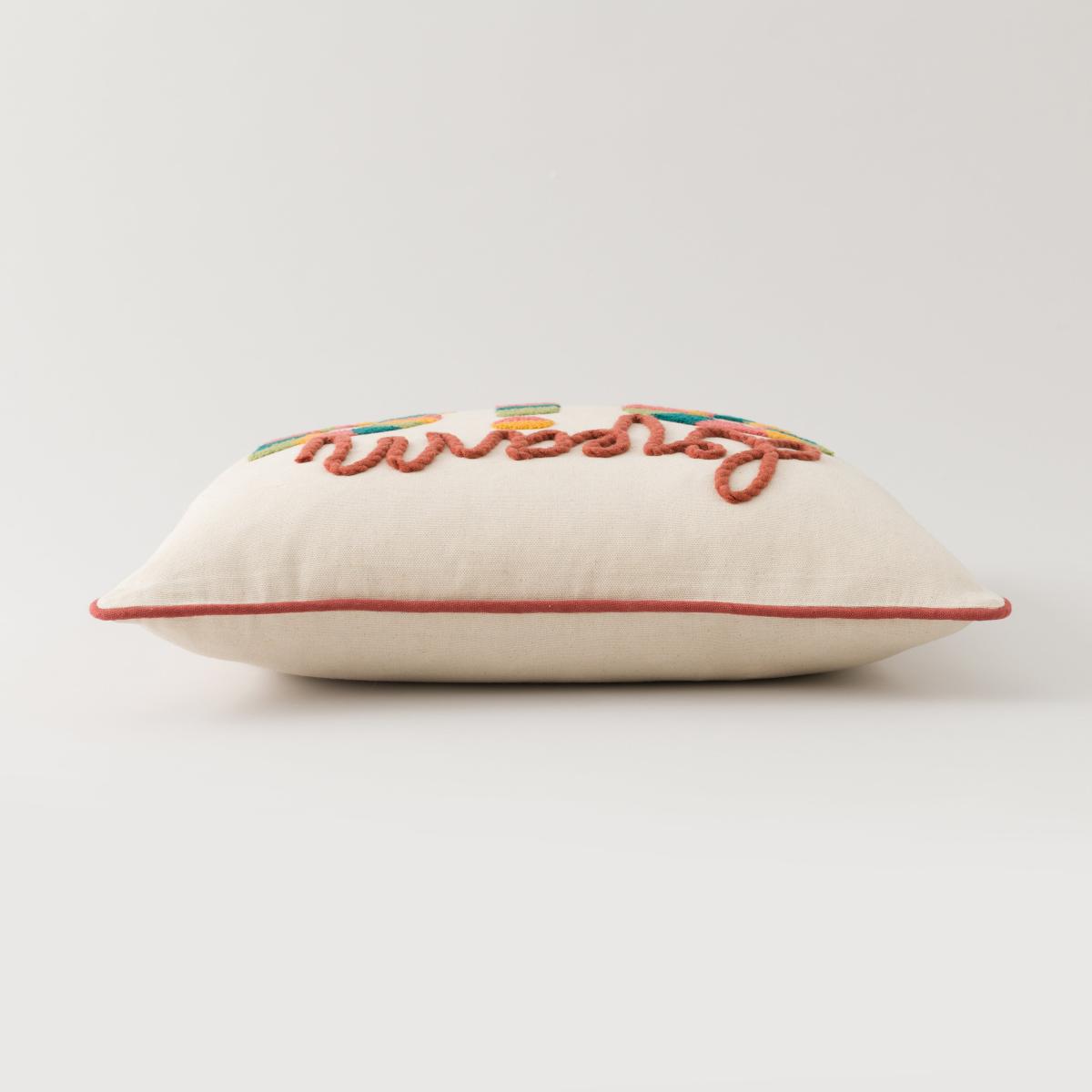 Dream Big Embroidered Cushion MultiColoured – image 3