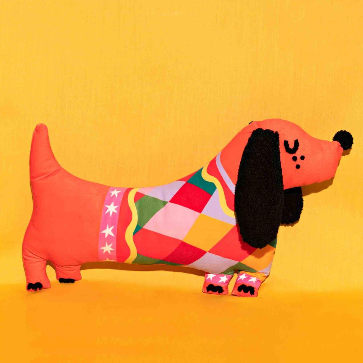 Raspberry Blossom Tufted Dog Cushion MultiColoured