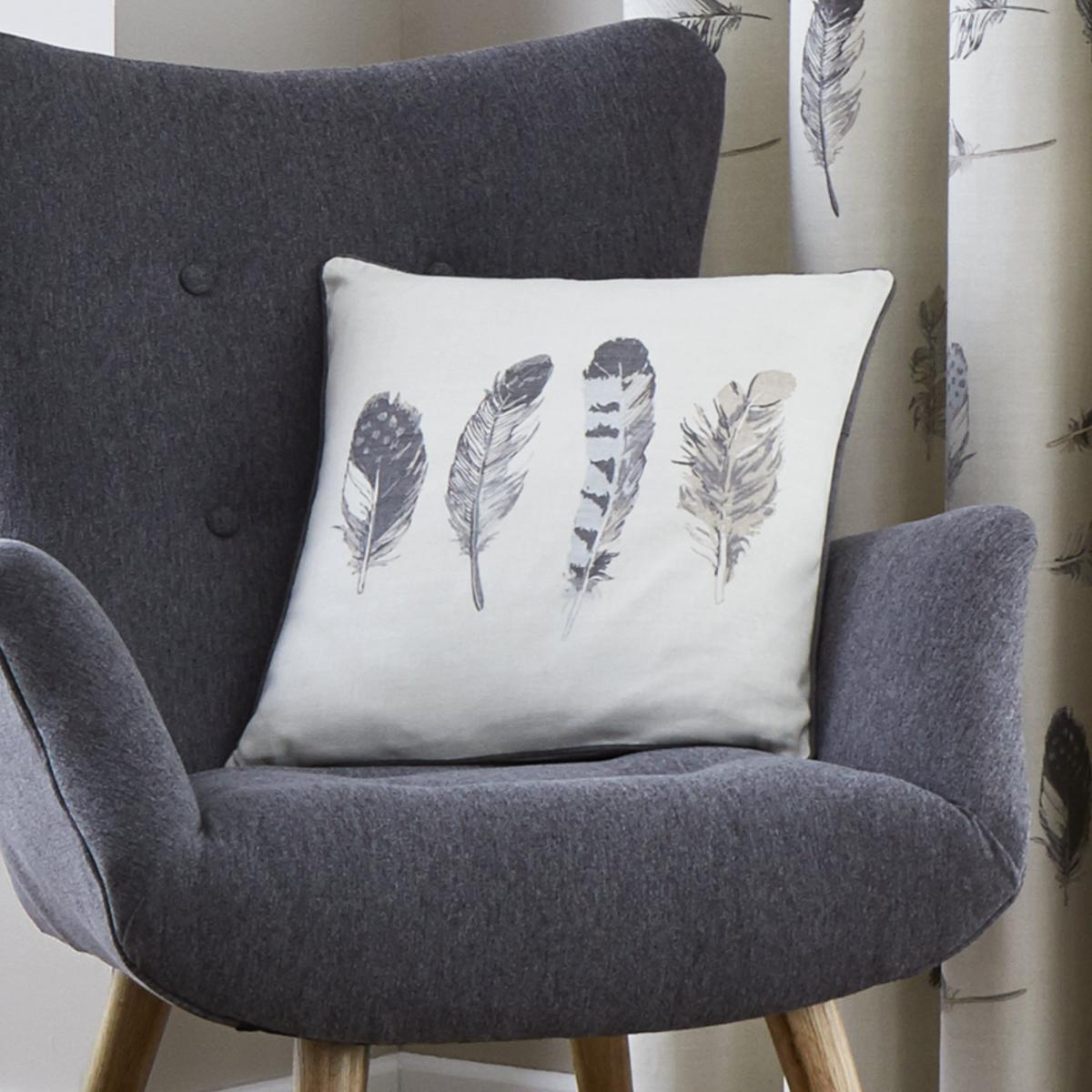 Idaho Charcoal Feather Cushion Charcoal