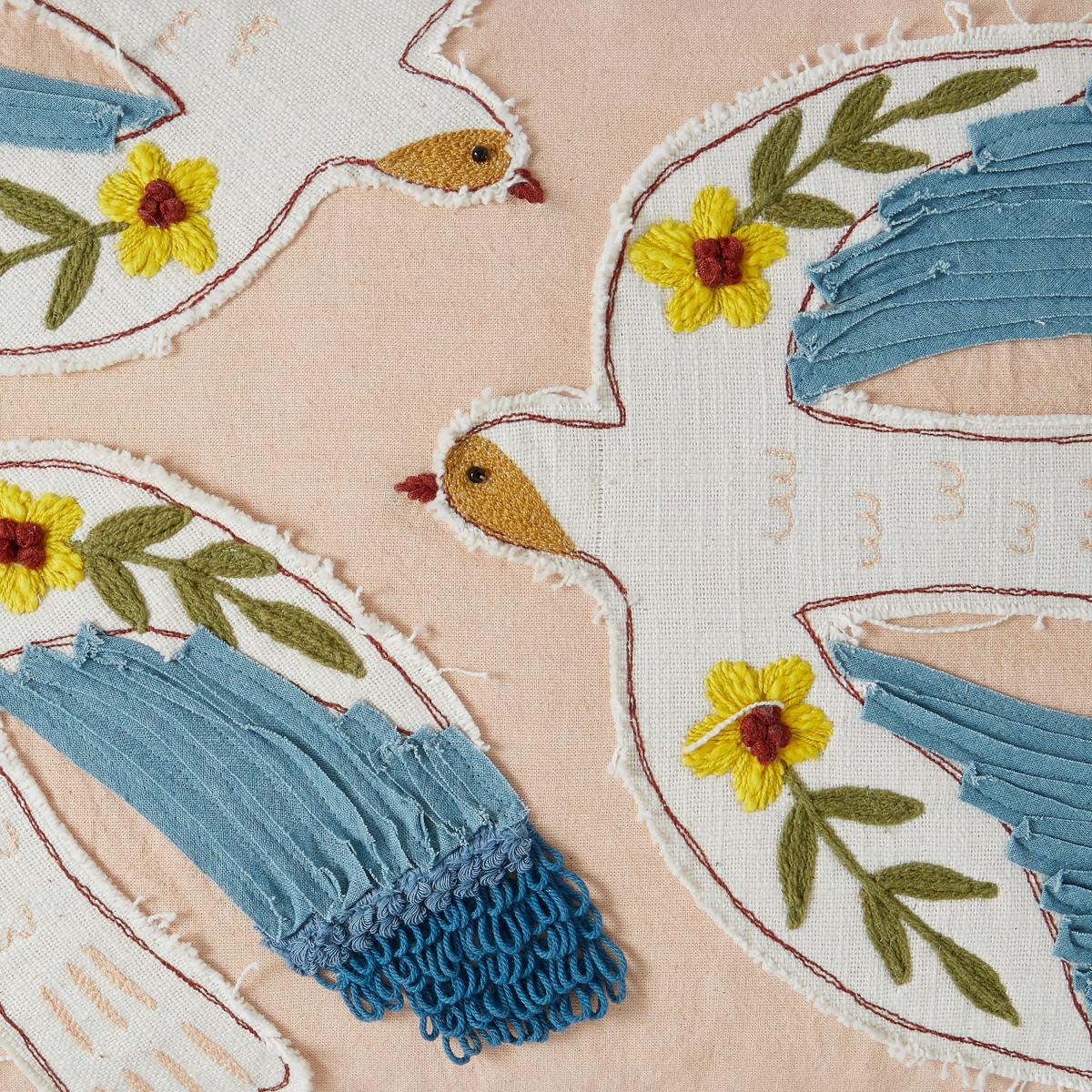 Heart Soul Applique Birds Cushion, 30x50 Peach – image 4