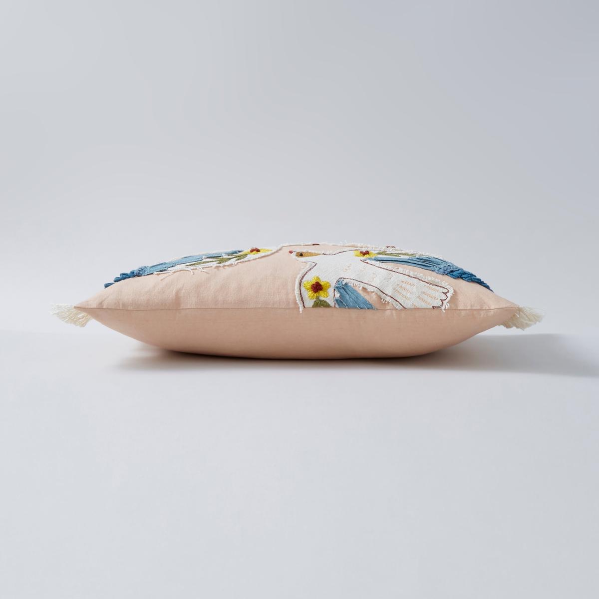 Heart Soul Applique Birds Cushion, 30x50 Peach – image 6