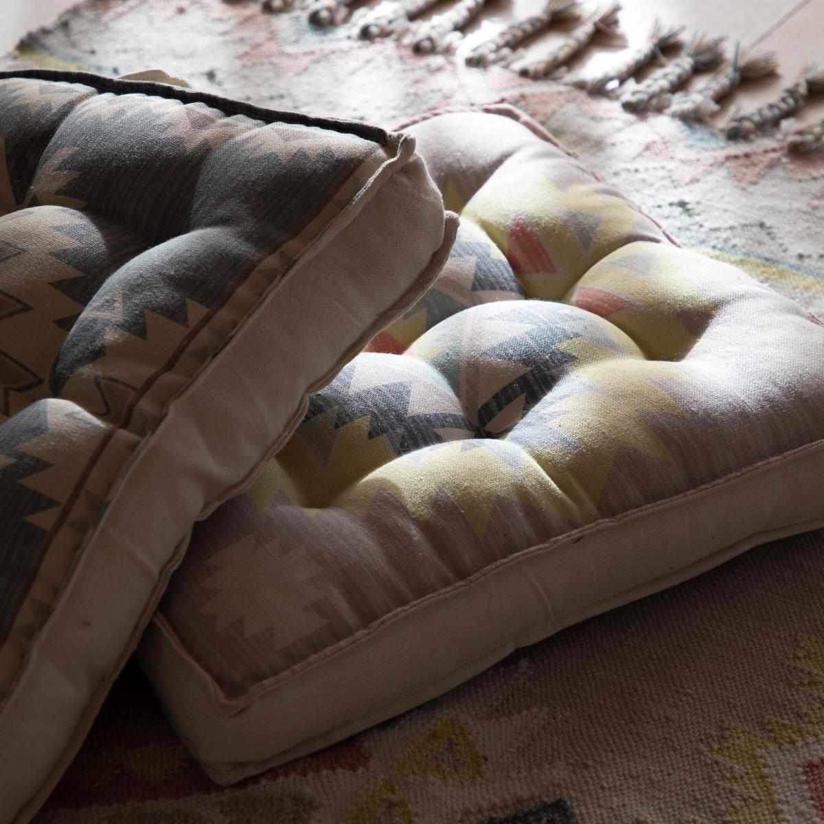 Simply Green Aztec Printed Floor Cushion Grey – image 3