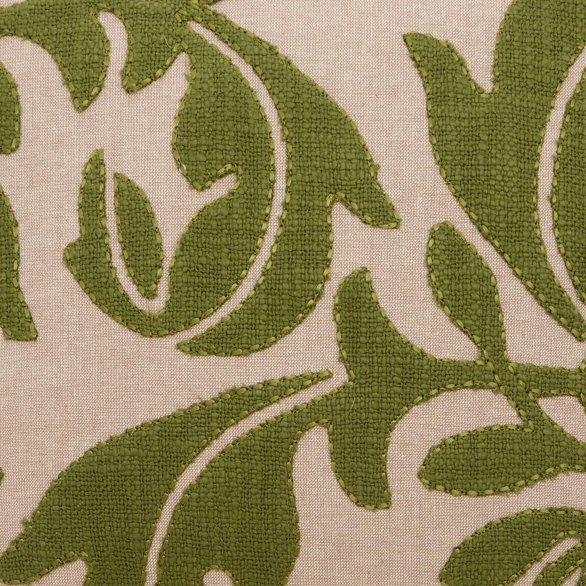 Manor Leaf Applique Cushion Green – image 4