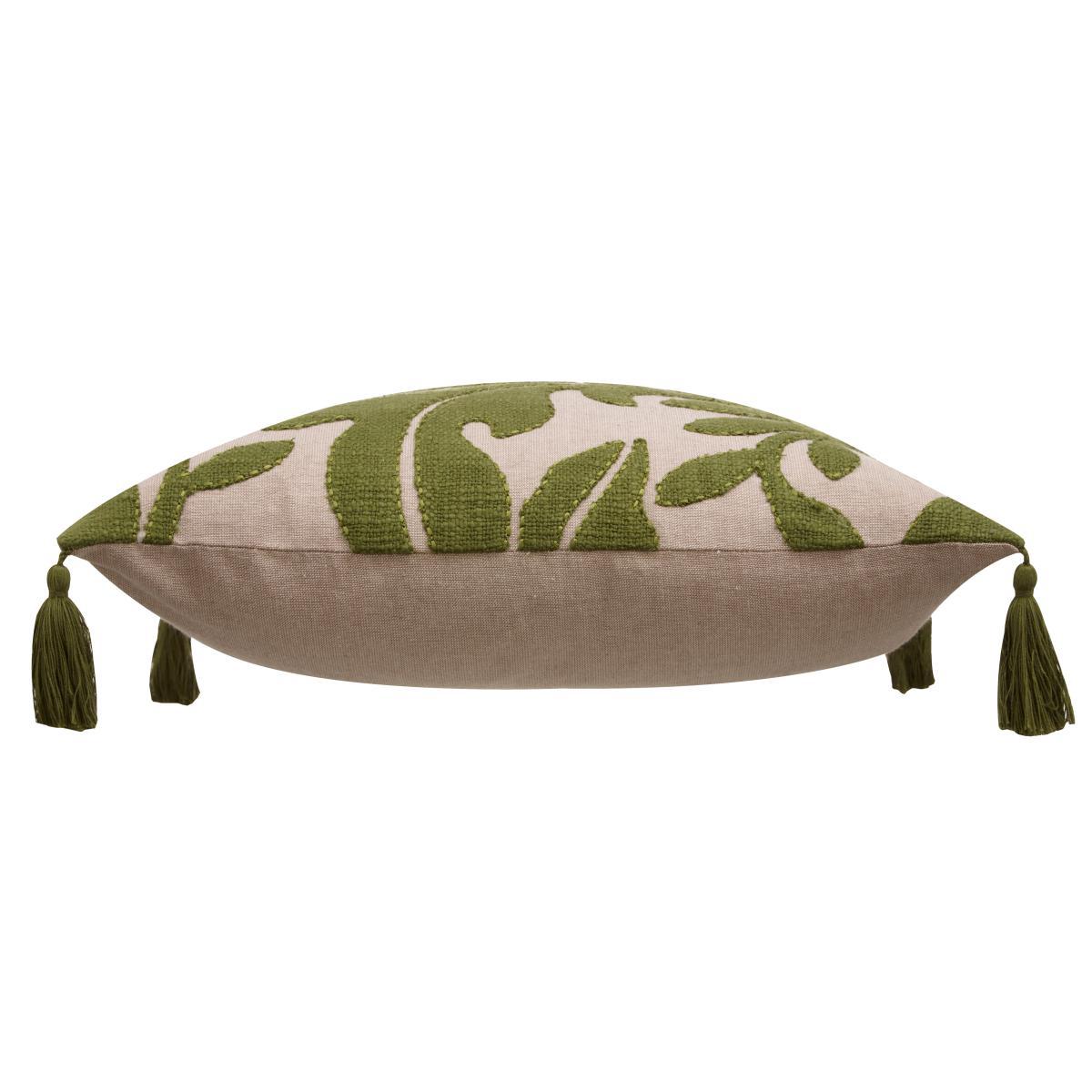Manor Leaf Applique Cushion Green – image 5