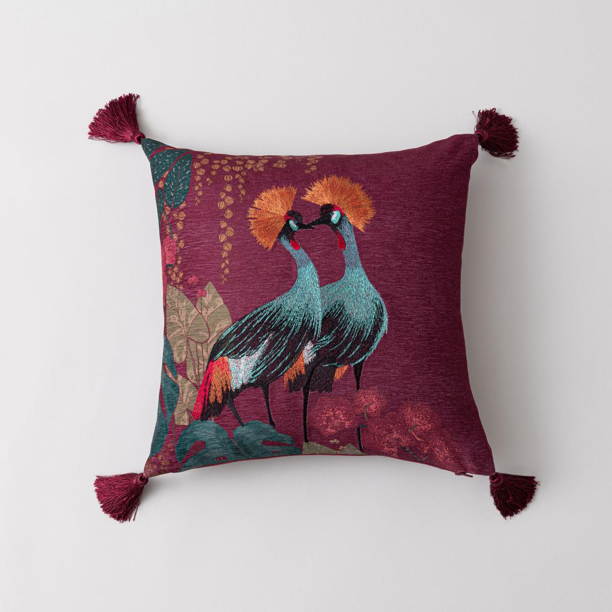 Mabira Cranes Cushion Merlot – image 2