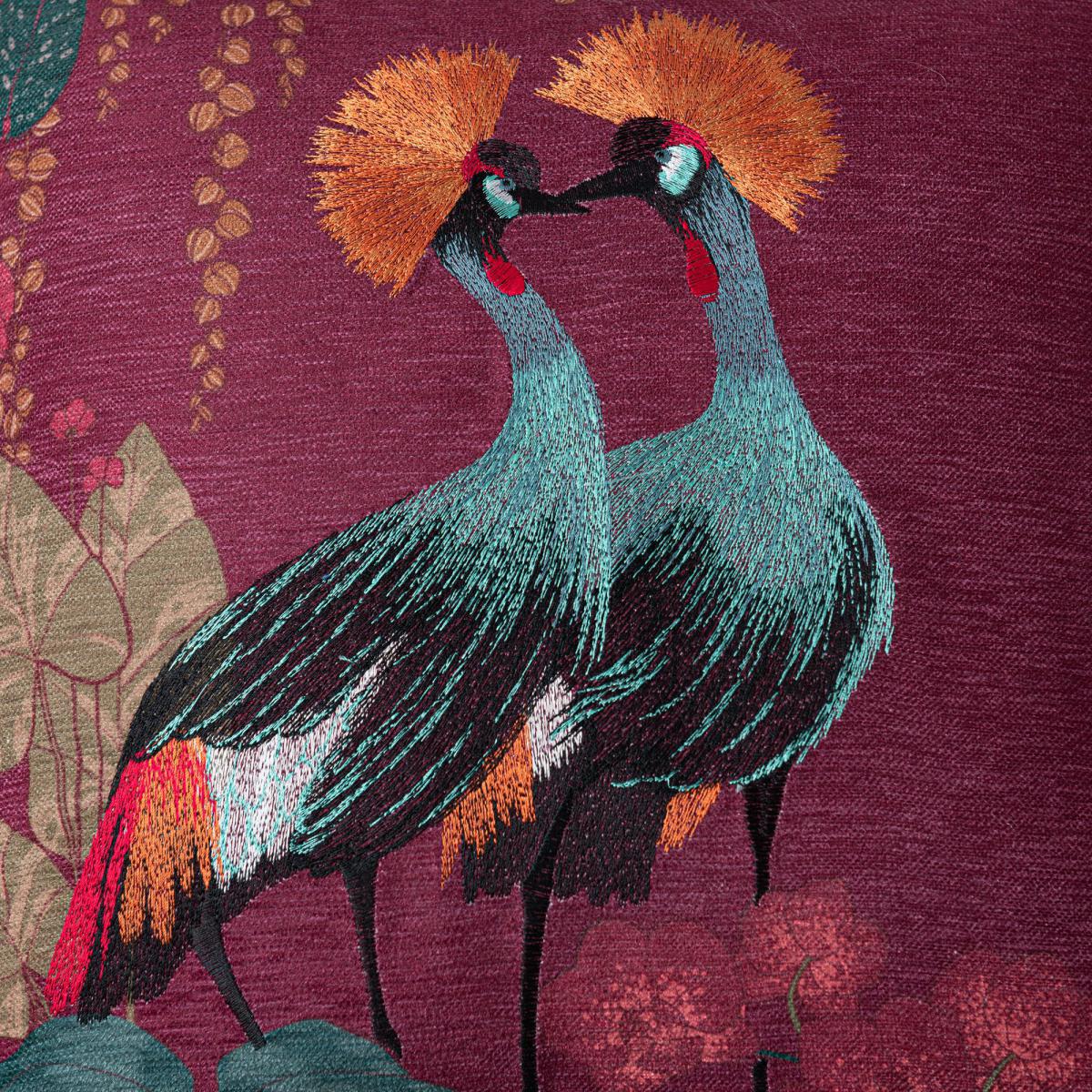 Mabira Cranes Cushion Merlot – image 3
