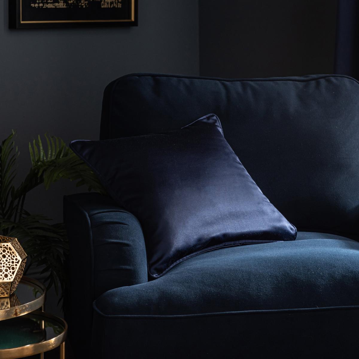 Satin Cushion Navy – image 3
