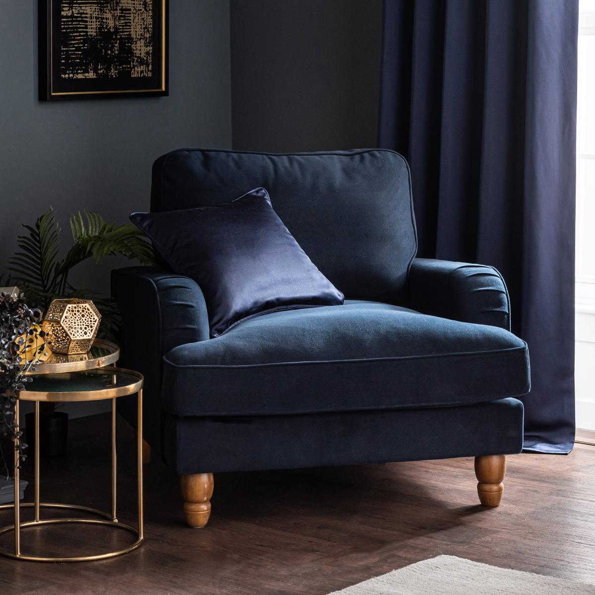 Satin Cushion Navy – image 5