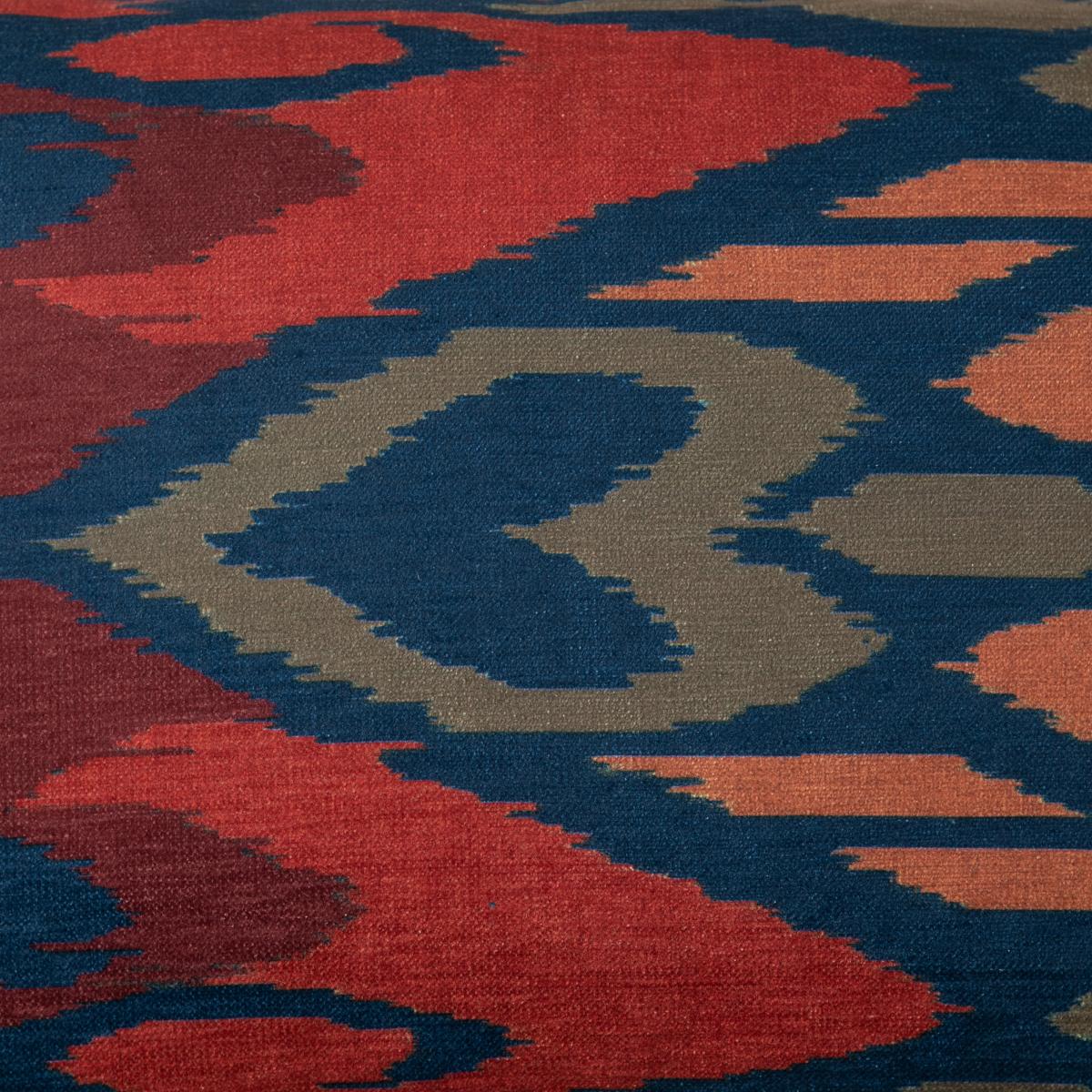Luxe Traveller Ikat Rectangular Cushion Navy Blue/Red – image 3