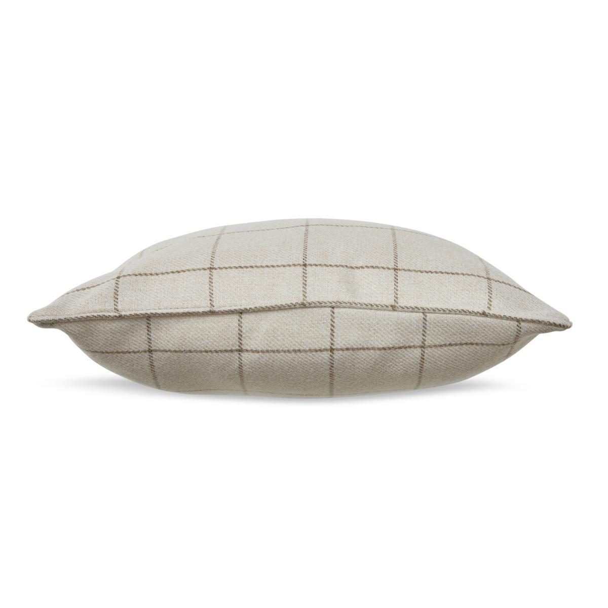 Ellis Checked Natural Cushion Grey and Brown – image 3