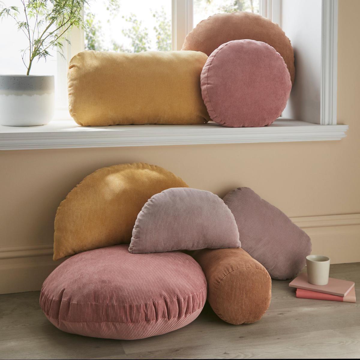 Oval Corduroy Cushion Purple – image 4