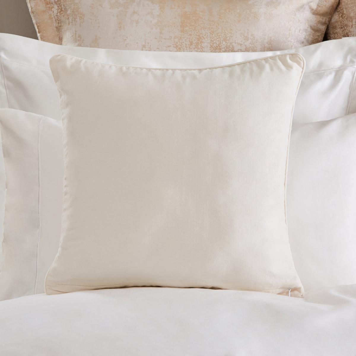 Dorma Geometric Embroidered Cushion Gold and Cream – image 2