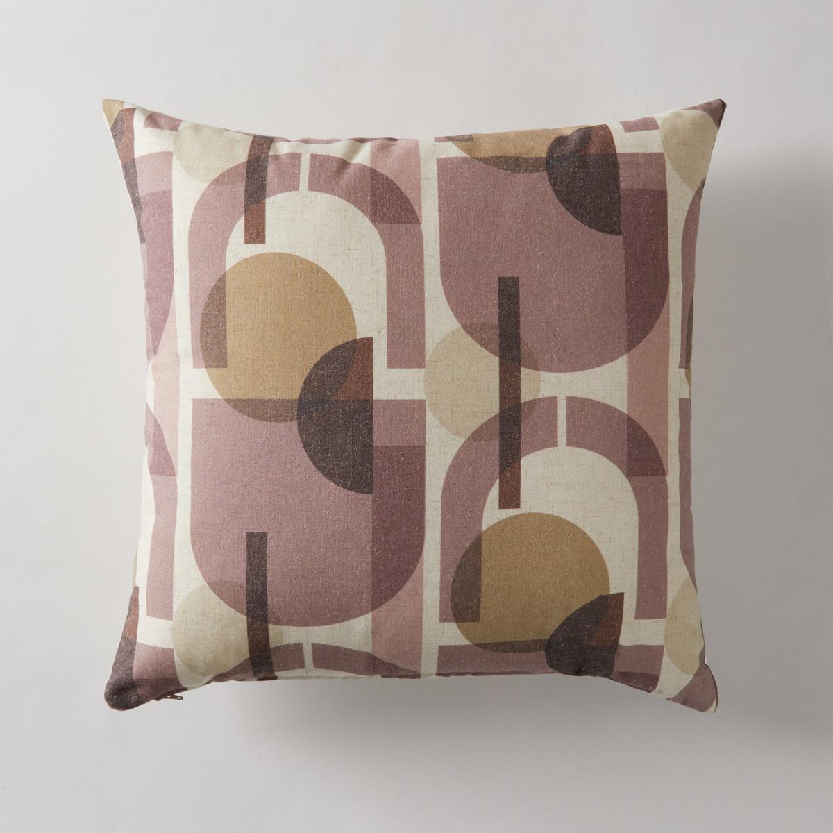 Bauhaus Style Semi Circle Cushion White, Purple and Yellow – image 2