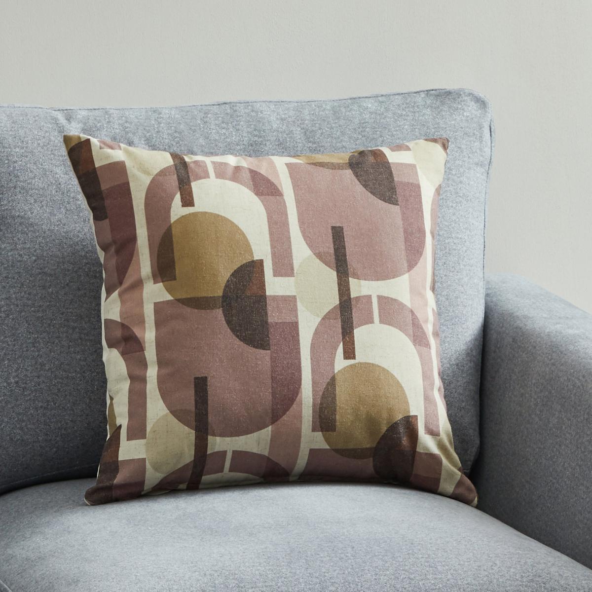 Bauhaus Style Semi Circle Cushion White, Purple and Yellow – image 1