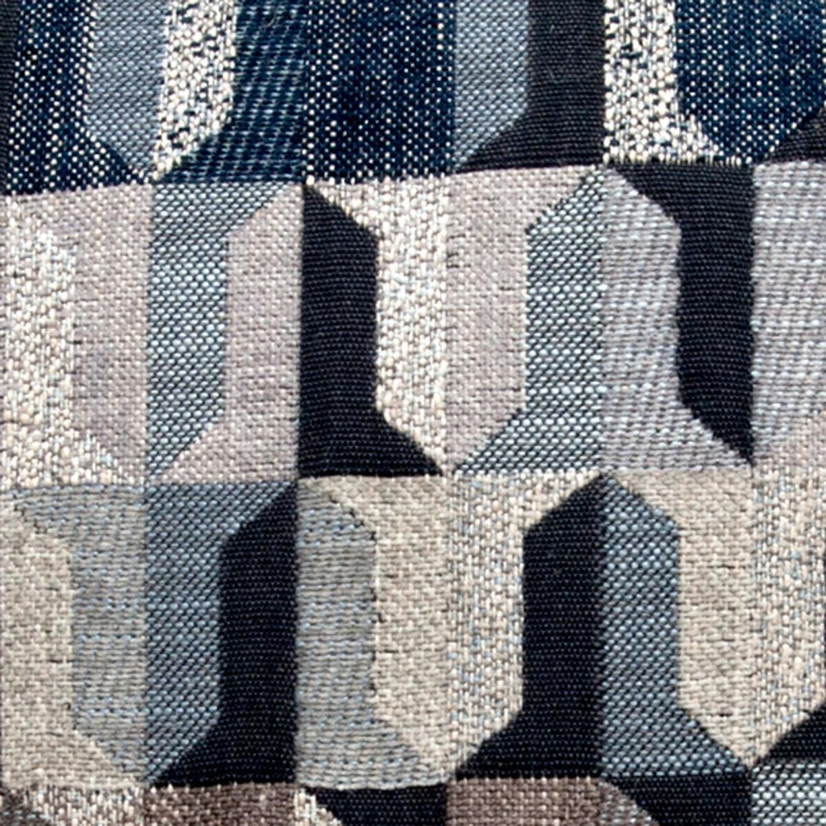 Regent Navy Geometric Cushion Navy, Brown and White – image 2