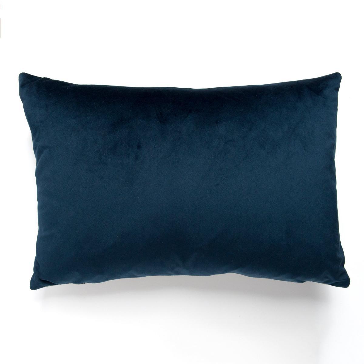 Regent Navy Geometric Cushion Navy, Brown and White – image 4