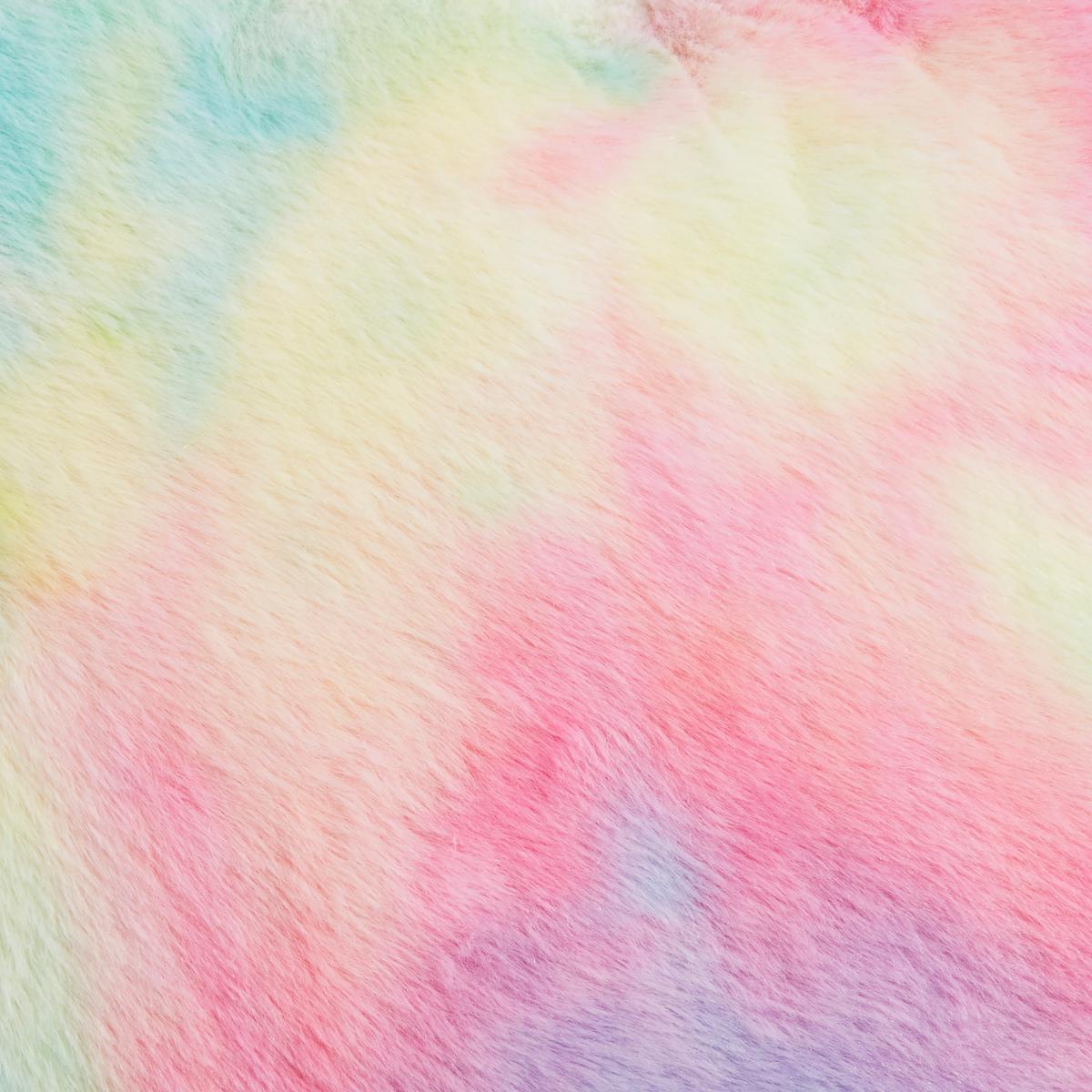 Rainbow Fleece Heart Cushion MultiColoured – image 2