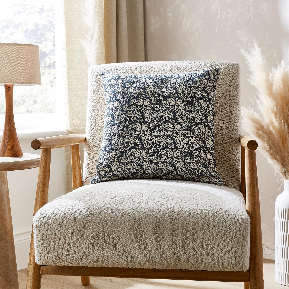 Shibori Print Navy Square Cushion – image 1