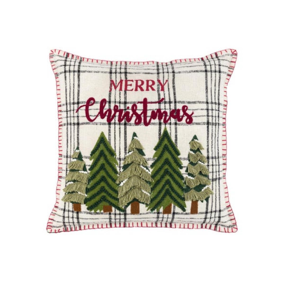 Classic Trees Merry Christmas Square Cushion – image 4