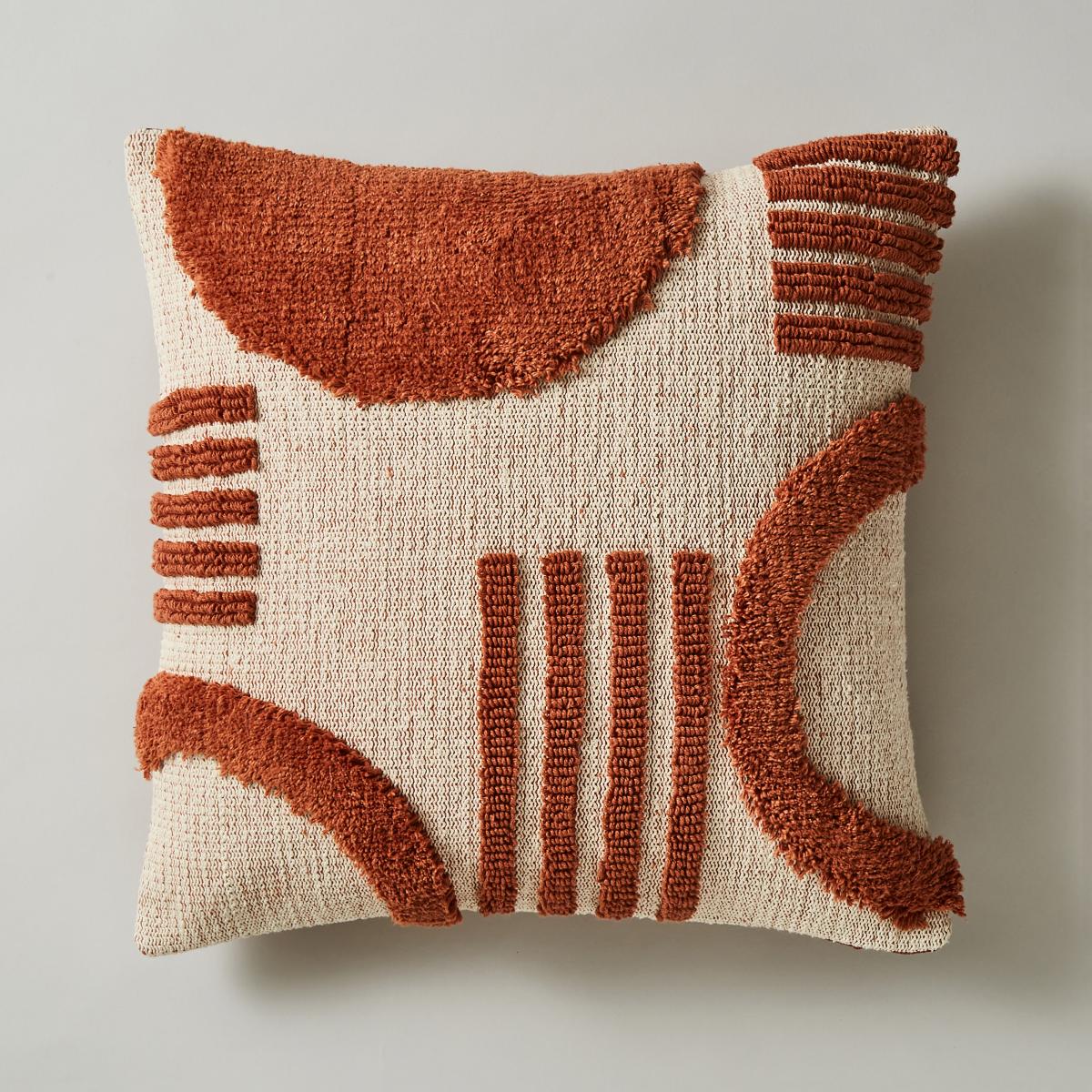 Circular Knit Abstract Cushion Terracotta – image 3