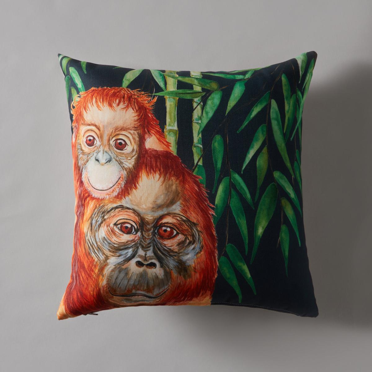 Orangutan Jungle Print Cushion MultiColoured – image 2