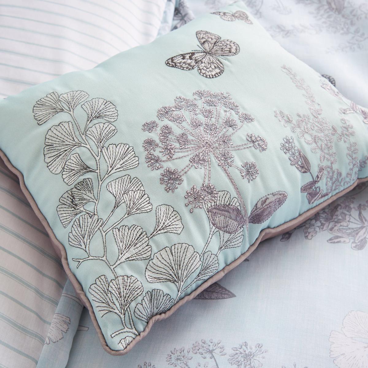 Catherine Lansfield Floral Butterfly Duck Egg Cushion Duck Egg (Blue) – image 1
