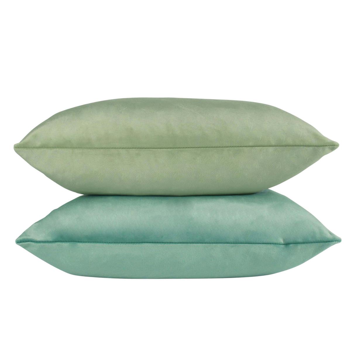 Evans Lichfield Opulent Velvet 2 Pack Cushions Duck Egg Blue/New Green – image 2