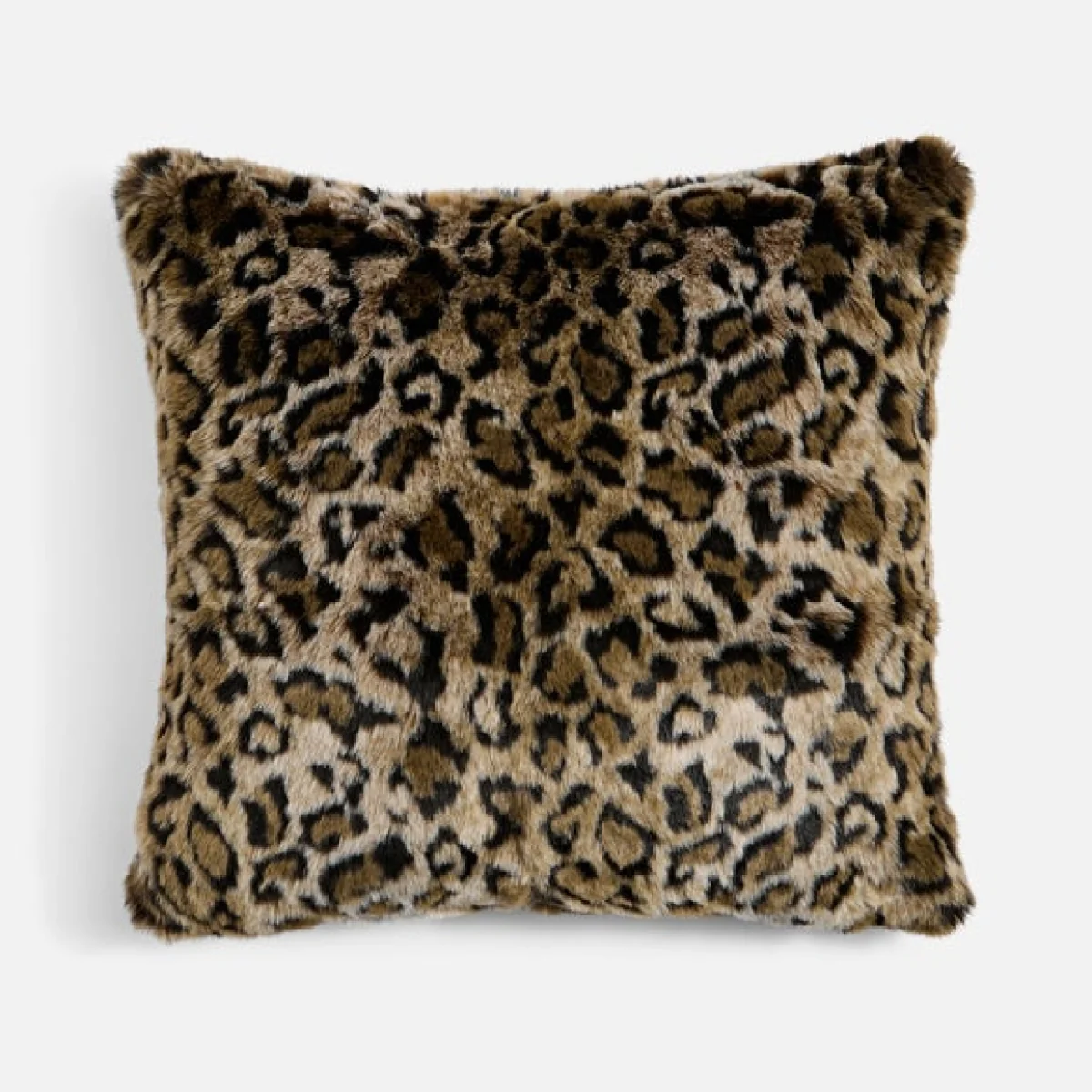 Leopard Print Faux Fur Square Cushion – image 3
