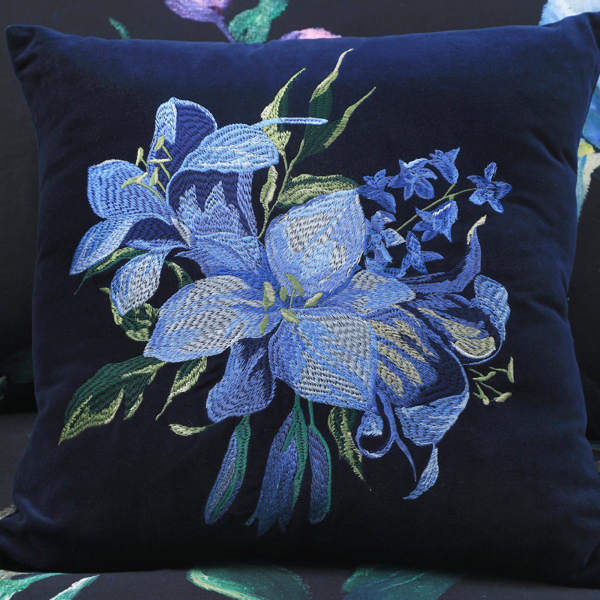 Avery Green Sinama Navy Velvet Cushion Navy (Blue) – image 2