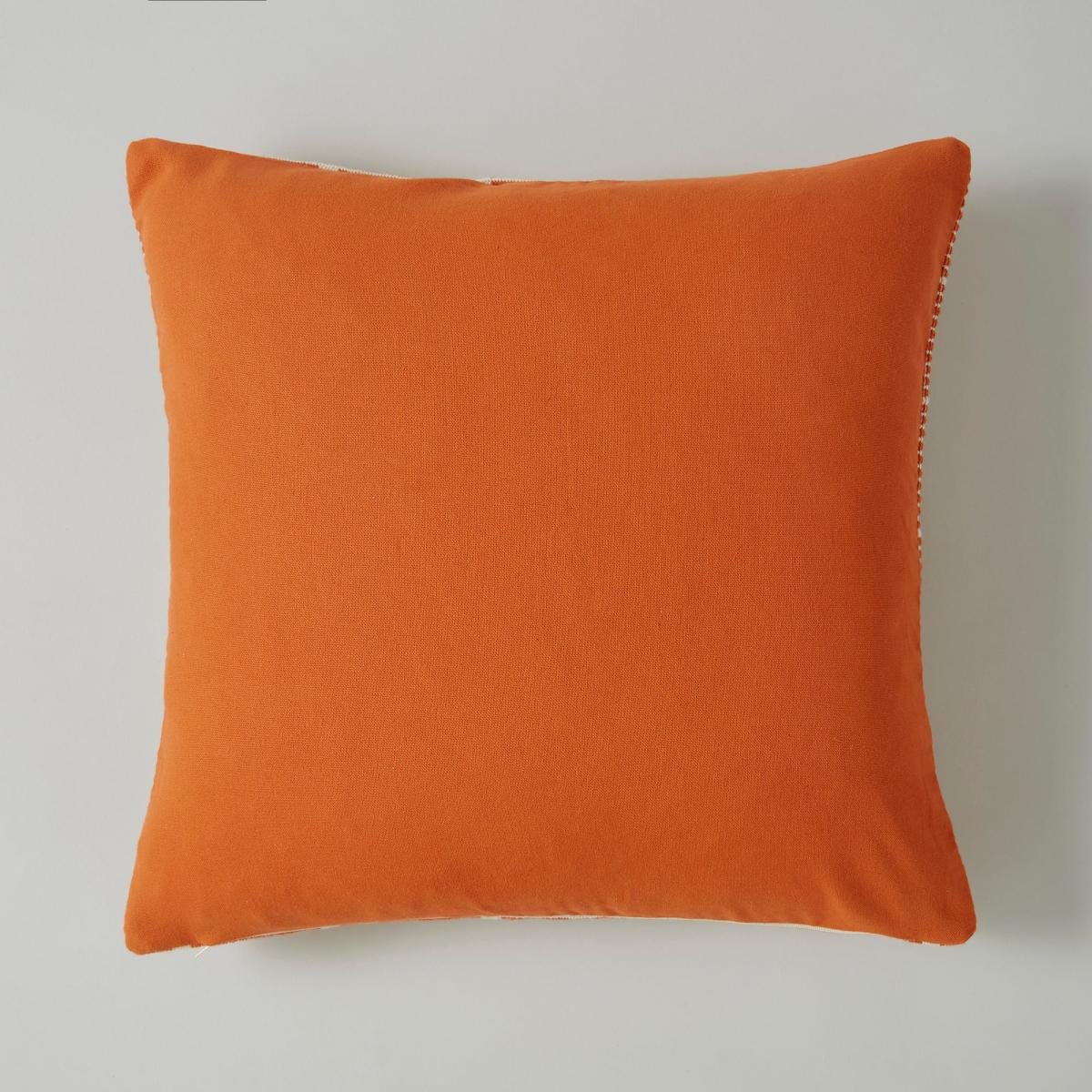 Elements Burnt Orange Woven Squares Check Cushion Burnt Orange – image 5