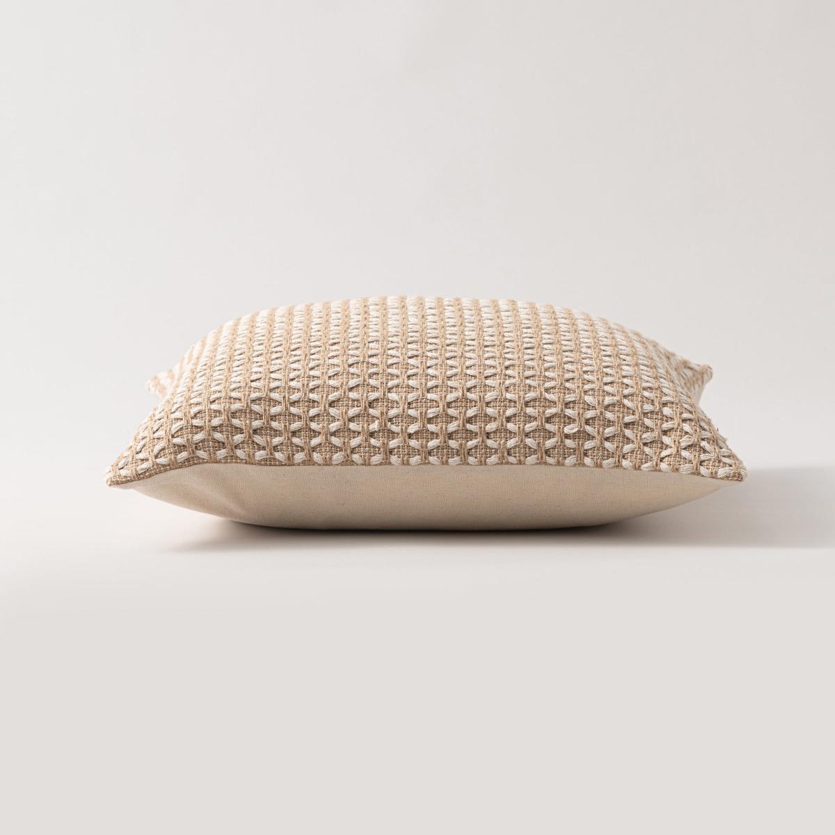 Jute Diamond Cotton Cushion Natural – image 2