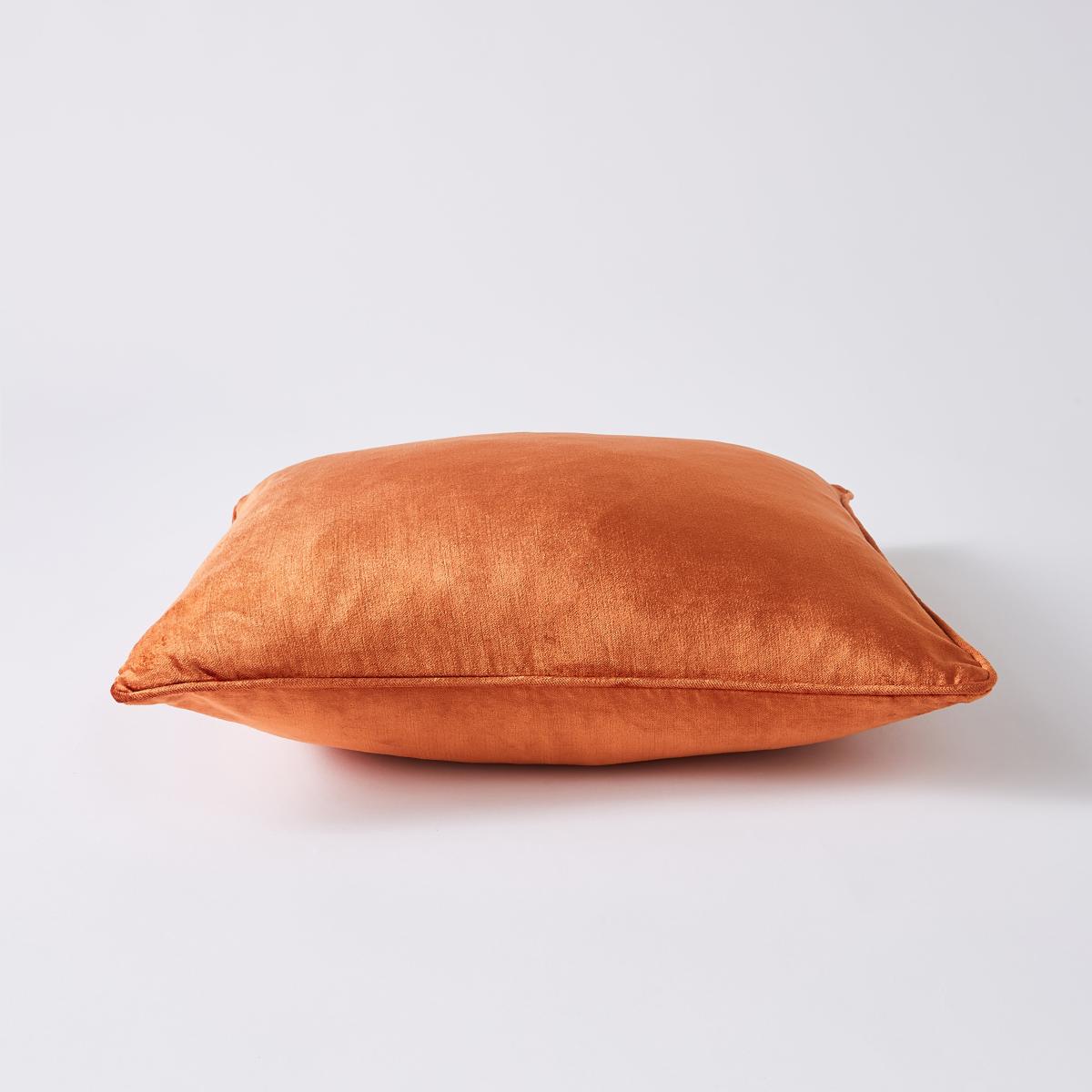Luxe Viscose Velvet Cushion Orange Umber – image 2