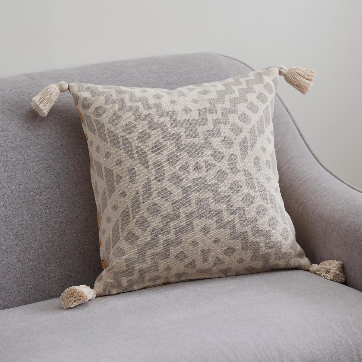 Aztec Geo Reversible Cushion Ochre – image 2