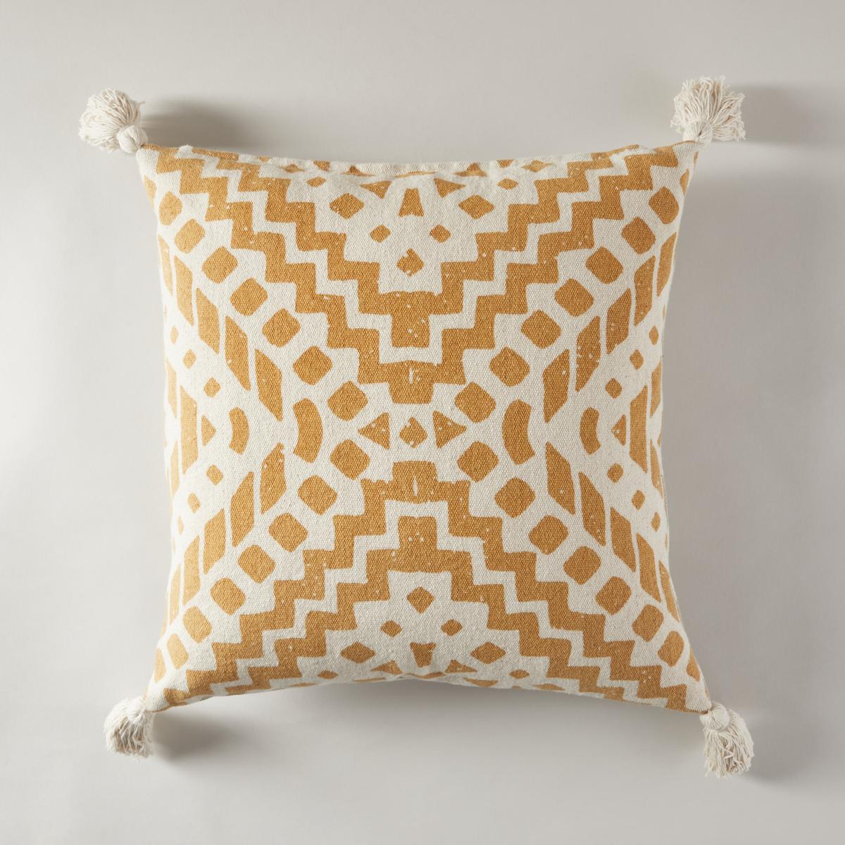 Aztec Geo Reversible Cushion Ochre – image 4